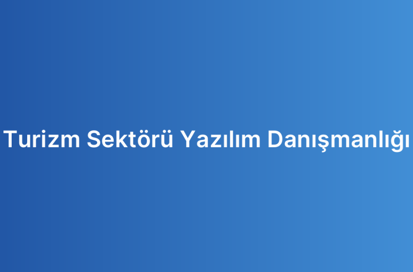 Turizm Sektörü Yazılım Danışmanlığı