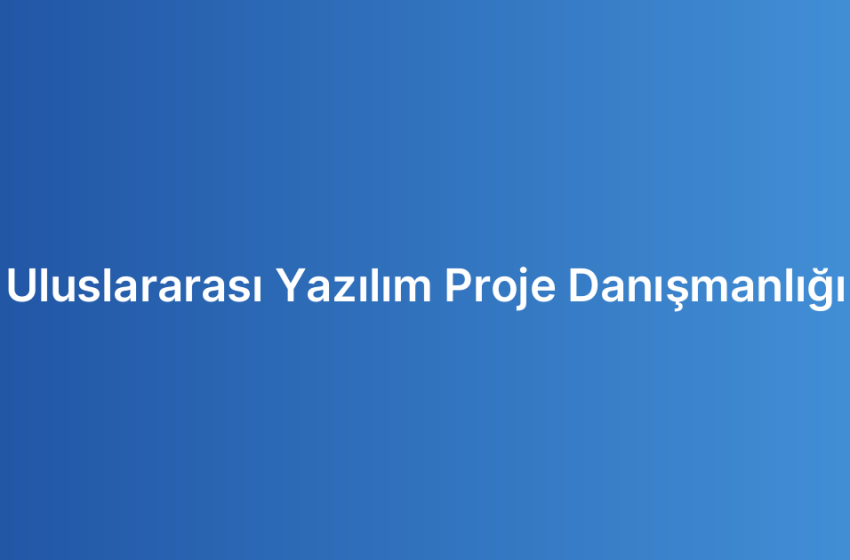 Uluslararası Yazılım Proje Danışmanlığı