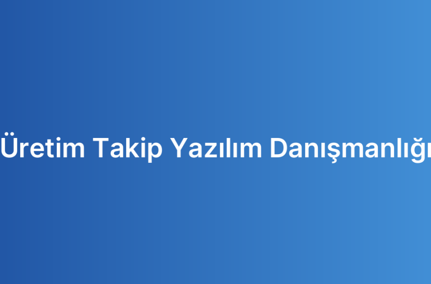Üretim Takip Yazılım Danışmanlığı