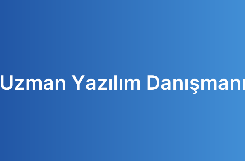 Uzman Yazılım Danışmanı