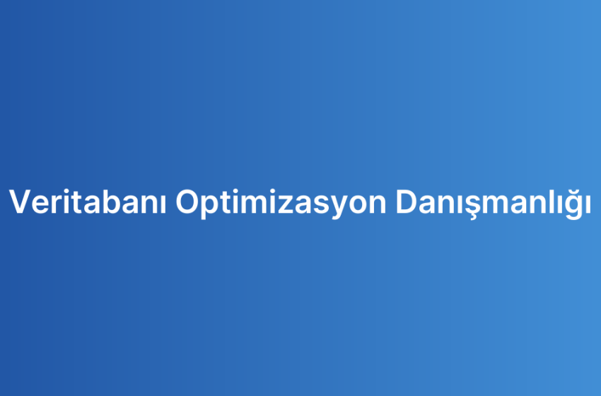 Veritabanı Optimizasyon Danışmanlığı