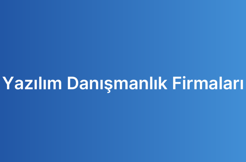 Yazılım Danışmanlık Firmaları