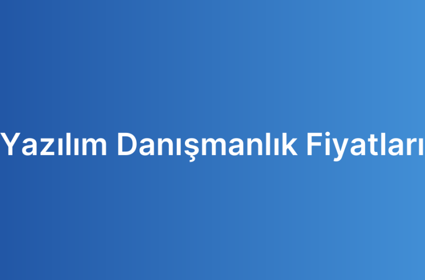 Yazılım Danışmanlık Fiyatları