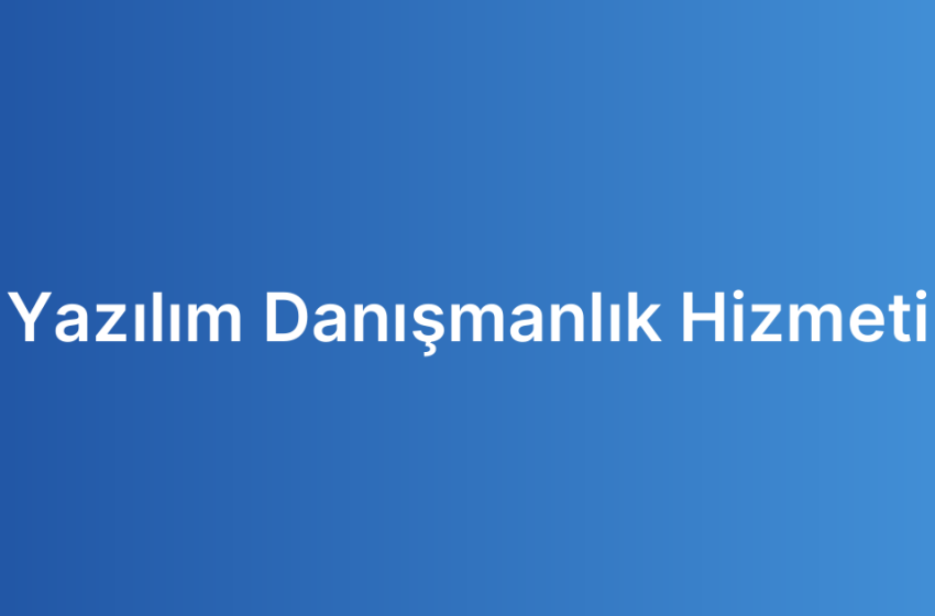 Yazılım Danışmanlık Hizmeti