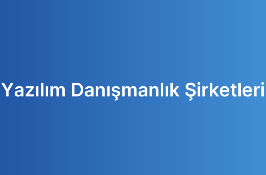 Yazılım Danışmanlık Şirketleri