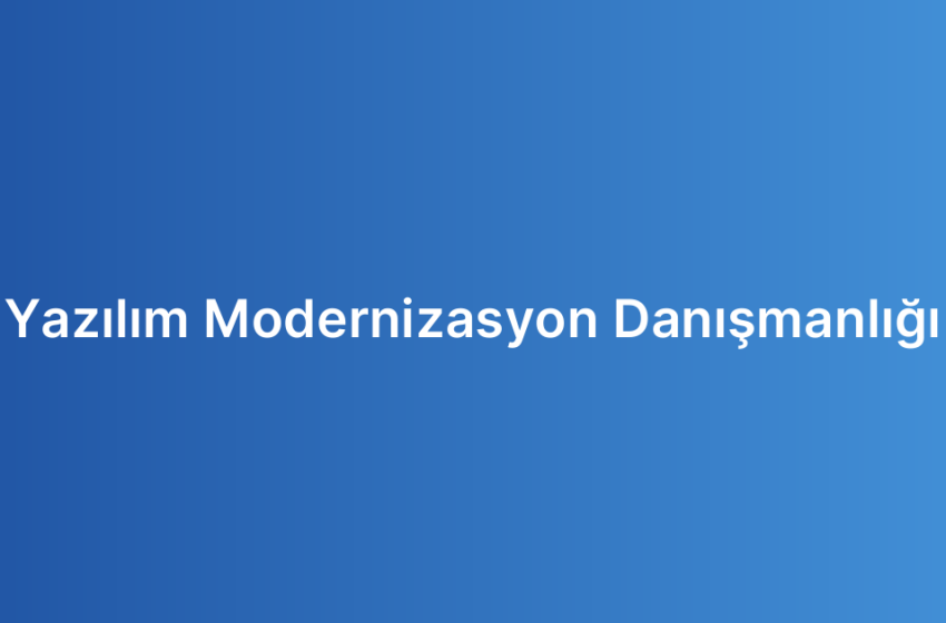 Yazılım Modernizasyon Danışmanlığı