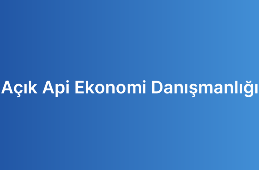 Açık Api Ekonomi Danışmanlığı
