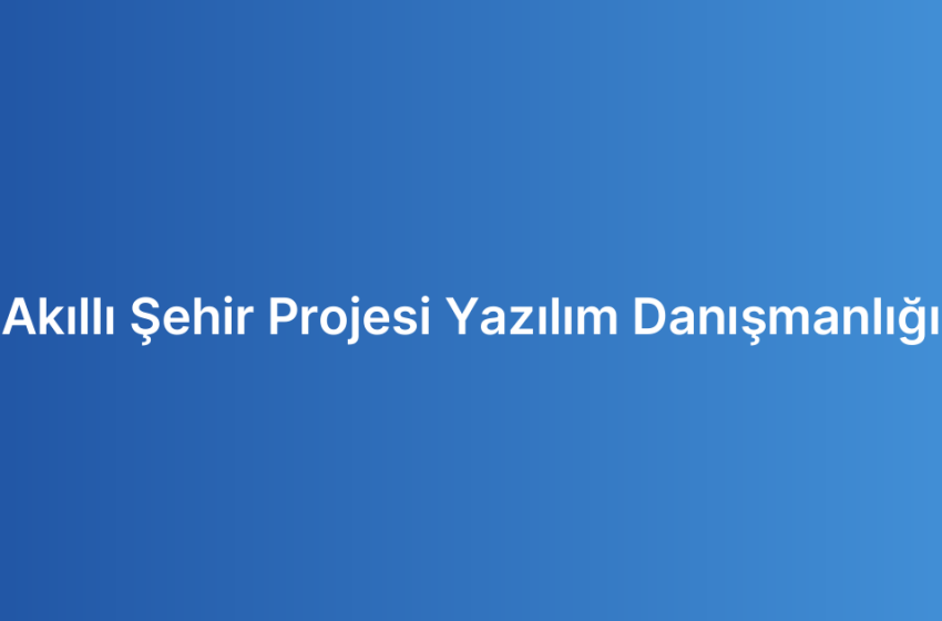 Akıllı Şehir Projesi Yazılım Danışmanlığı