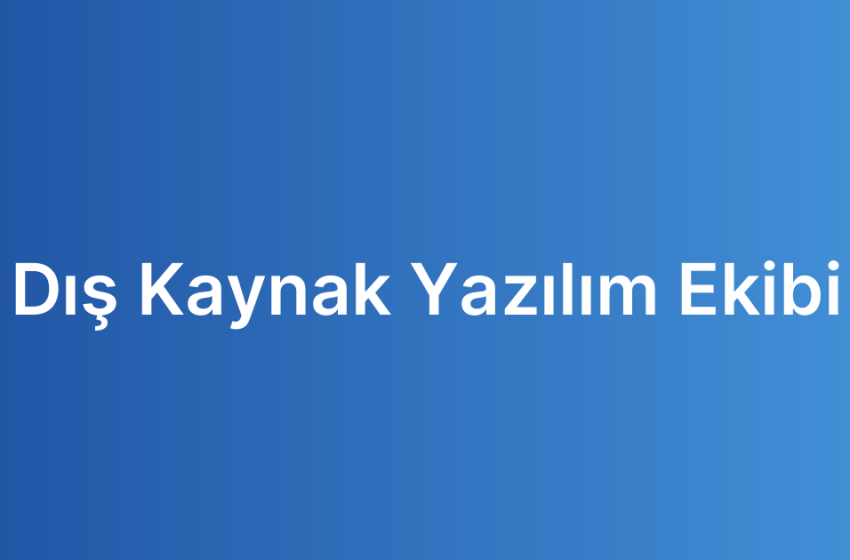 Dış Kaynak Yazılım Ekibi
