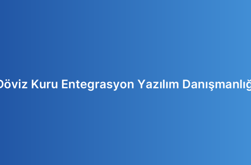 Döviz Kuru Entegrasyon Yazılım Danışmanlığı