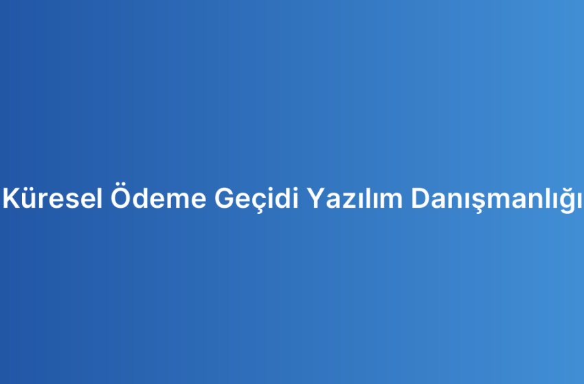 Küresel Ödeme Geçidi Yazılım Danışmanlığı